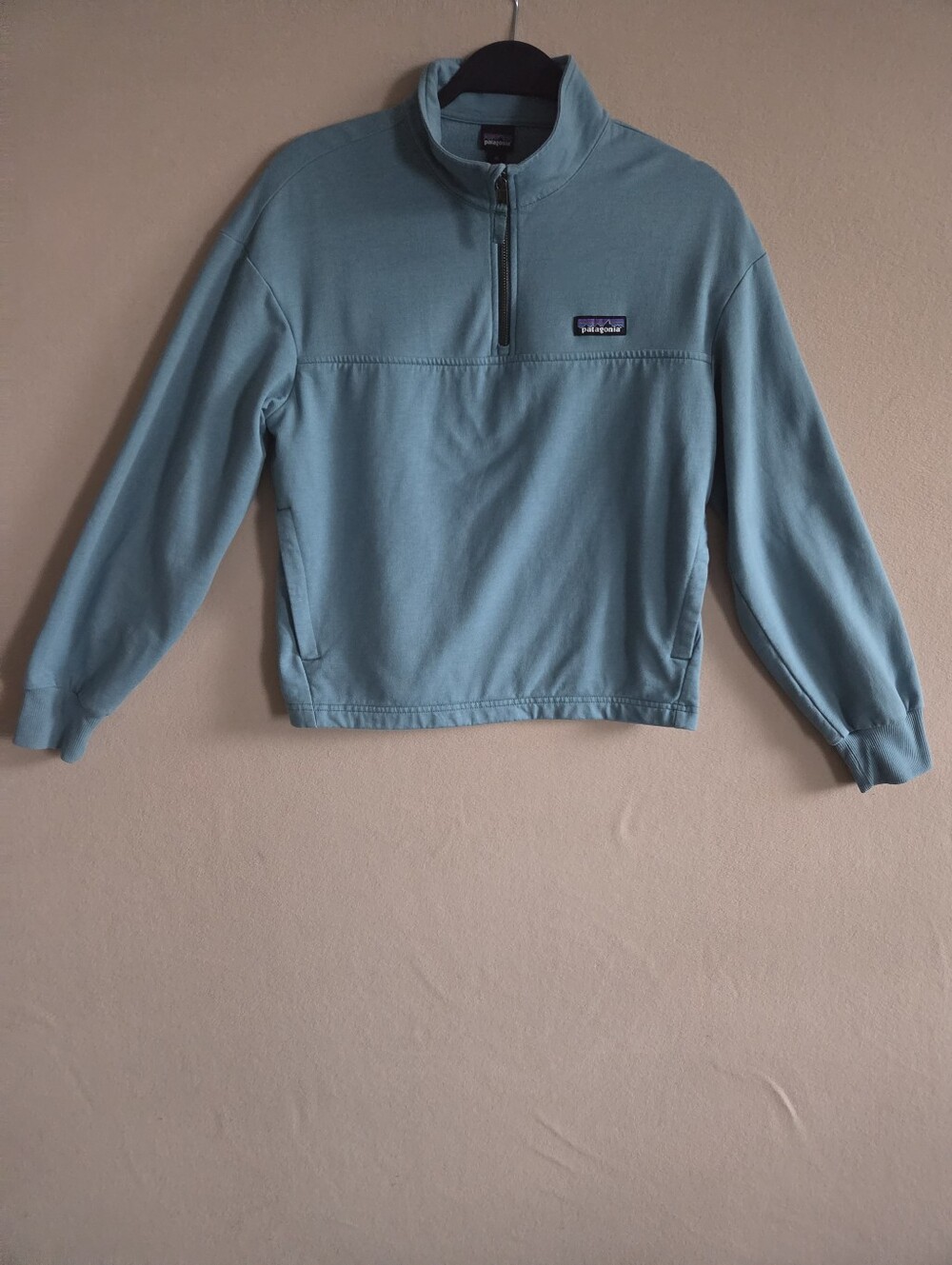 Patagonia Women's Medium Ahnya 1/4 Zip Pullover Wetland Blue Teal Jacket Size XS